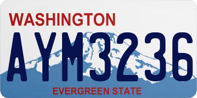 WA license plate AYM3236
