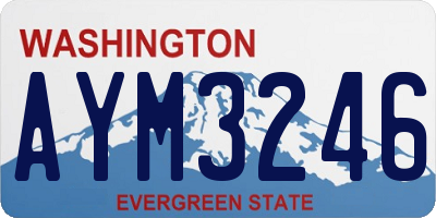 WA license plate AYM3246
