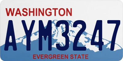 WA license plate AYM3247