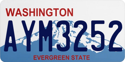 WA license plate AYM3252