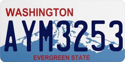 WA license plate AYM3253