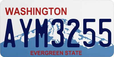WA license plate AYM3255