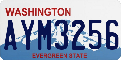WA license plate AYM3256