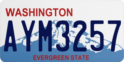 WA license plate AYM3257