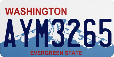 WA license plate AYM3265