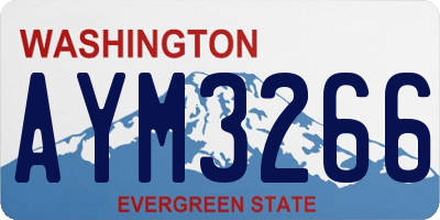 WA license plate AYM3266