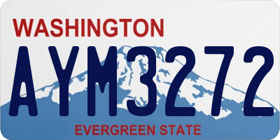WA license plate AYM3272