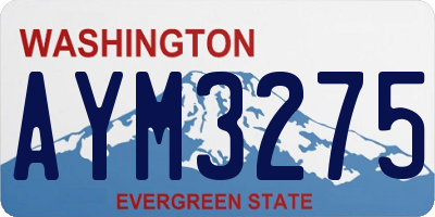 WA license plate AYM3275