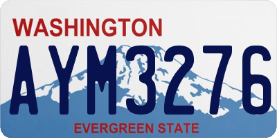 WA license plate AYM3276