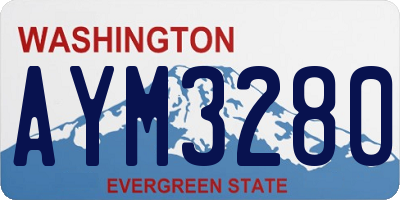WA license plate AYM3280