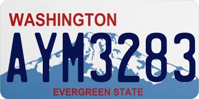 WA license plate AYM3283