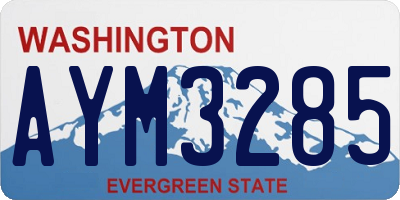 WA license plate AYM3285