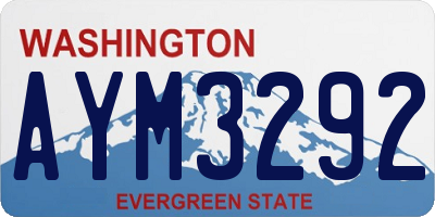 WA license plate AYM3292