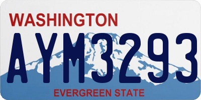 WA license plate AYM3293