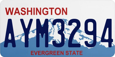 WA license plate AYM3294