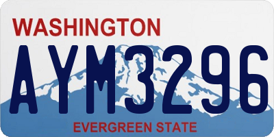 WA license plate AYM3296