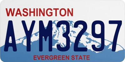 WA license plate AYM3297