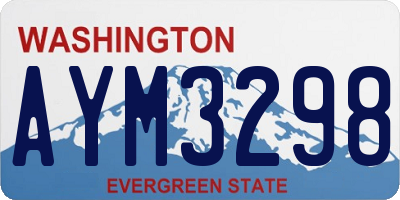 WA license plate AYM3298
