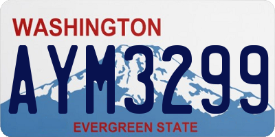 WA license plate AYM3299