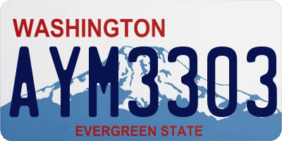 WA license plate AYM3303
