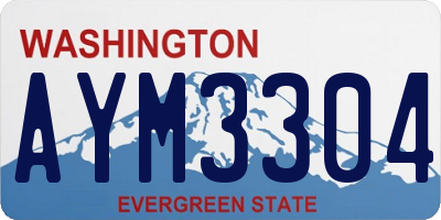 WA license plate AYM3304