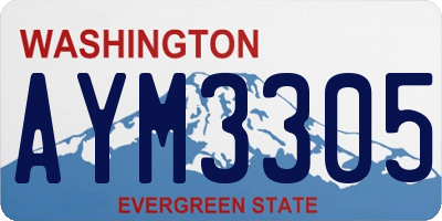 WA license plate AYM3305
