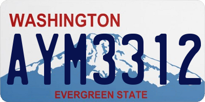 WA license plate AYM3312