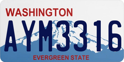 WA license plate AYM3316