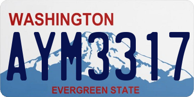 WA license plate AYM3317