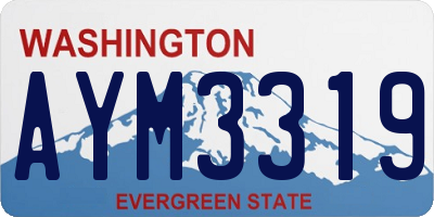 WA license plate AYM3319
