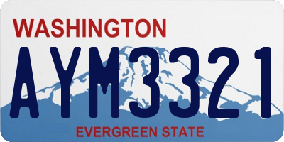 WA license plate AYM3321