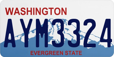WA license plate AYM3324