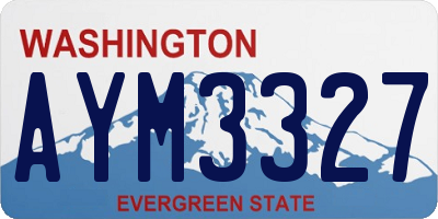 WA license plate AYM3327