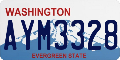 WA license plate AYM3328