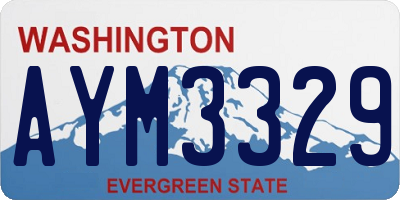 WA license plate AYM3329