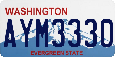 WA license plate AYM3330