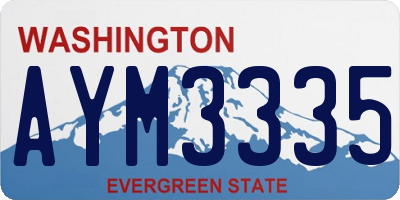 WA license plate AYM3335