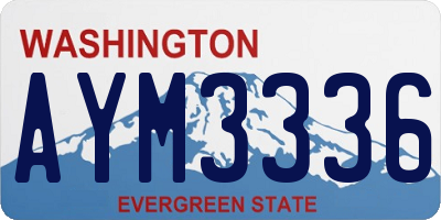 WA license plate AYM3336