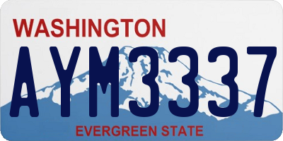 WA license plate AYM3337