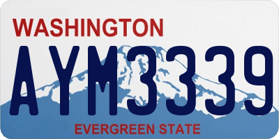 WA license plate AYM3339