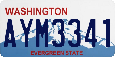 WA license plate AYM3341