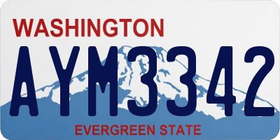 WA license plate AYM3342