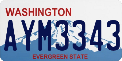 WA license plate AYM3343