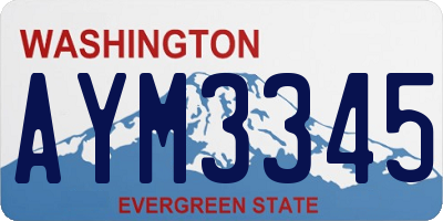 WA license plate AYM3345