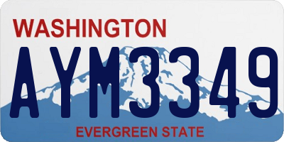 WA license plate AYM3349