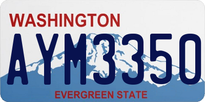 WA license plate AYM3350