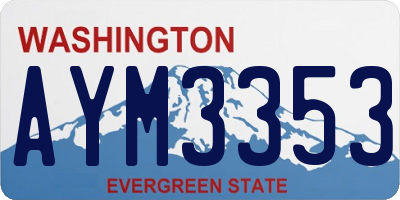 WA license plate AYM3353
