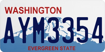 WA license plate AYM3354