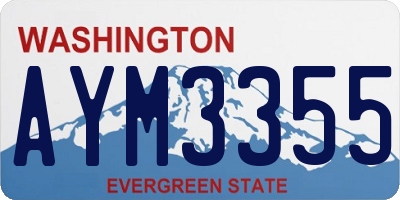 WA license plate AYM3355