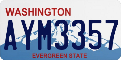 WA license plate AYM3357